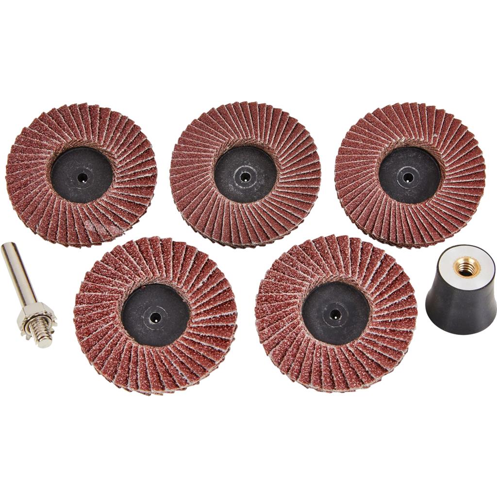 BlueSpot 6pc 50mm Sanding Disc Set Aluminium Oxide Grit Drill Tool For Dremel