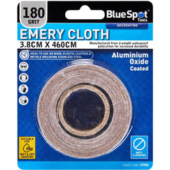 BlueSpot Wet And Dry Emery Cloth Abrasive Sandpaper 3.8cm x 460cm 180 Grit