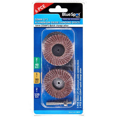 BlueSpot 6pc 50mm Sanding Disc Set Aluminium Oxide Grit Drill Tool For Dremel