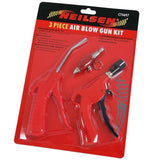 Neilsen 3pc Air Line Blow Gun Nozzle Compressed Duster Tool Set For Compressor