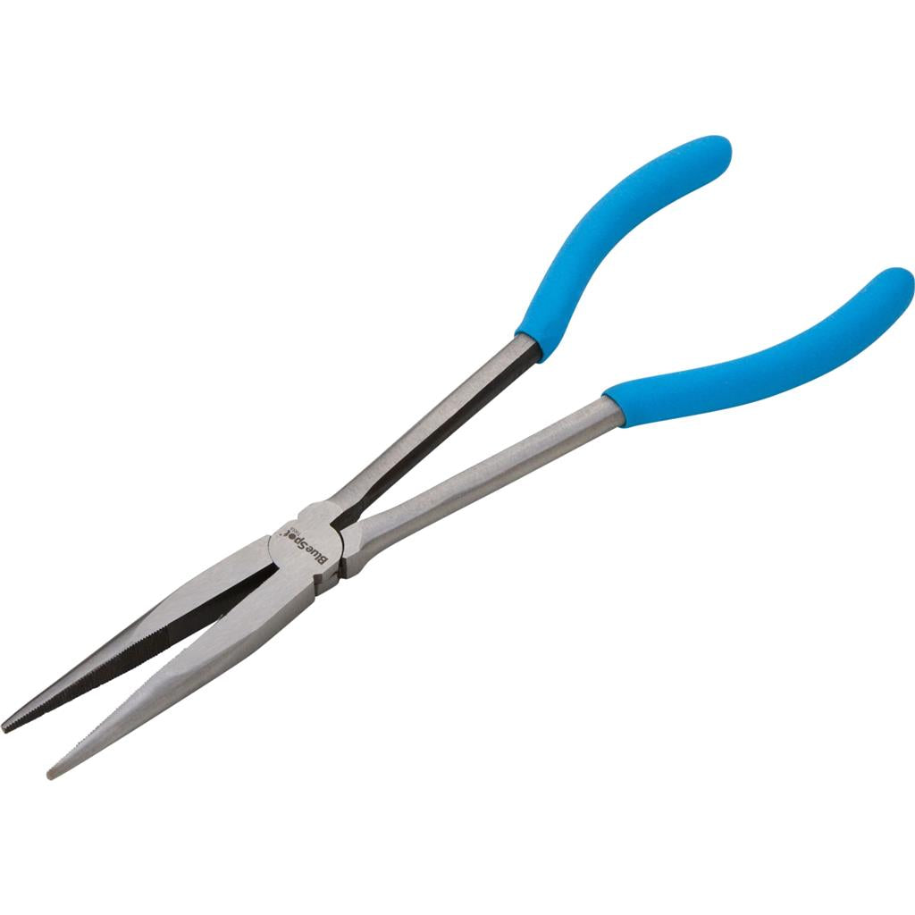 Bluespot 280mm 11" Long Reach Straight Nose Pliers Drop Forged Steel Grip Handle