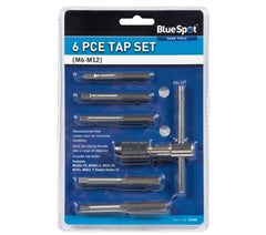 Bluespot 6pc Tap Set Chuck Set Metric  M6 M7 M8 M10 & M12 Steel Thread Cutter