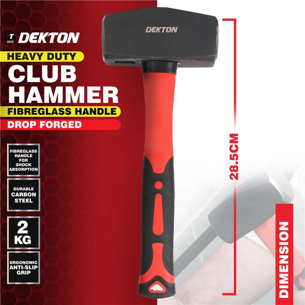 DEKTON 2KG FIBREGLASS CLUB HAMMER