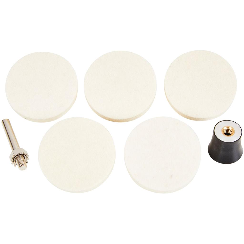 BlueSpot 6pc Felt Polishing Discs Buffing Wheel Dremel Rotary Tool Kit 50mm 2"