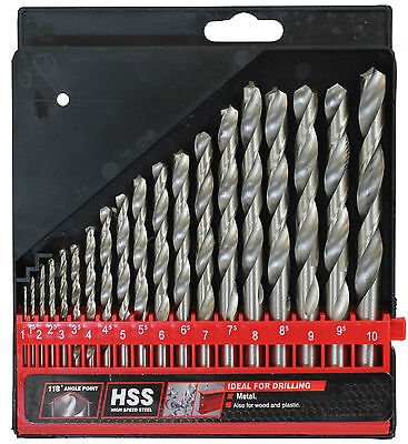 A choice of Drill Bit sets ranging from 13pc 1mm to 25pc 13mm HSS, Steel, Wood,