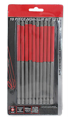 10pc 75mm or 150mm Non Slip Pz2 Screwdriver Pozi Drill Bit Set For Power Tool