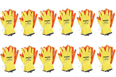 12 Pairs Work Gloves Safety Latex PU Nitrile  Black White Orange Grey Red