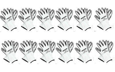 12 Pairs Work Gloves Safety Latex PU Nitrile  Black White Orange Grey Red