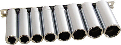9PC 1/4" 3/8" 1/2" Deep Sockets Metric Square Drive Mechanic Tools 5.5 To 24mm
