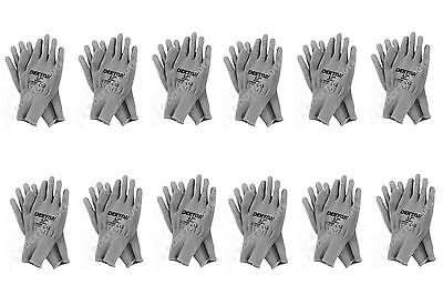 12 Pairs Work Gloves Safety Latex PU Nitrile  Black White Orange Grey Red