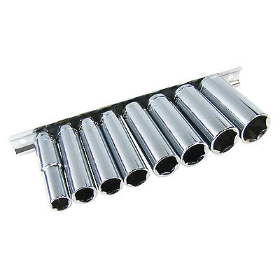 9PC 1/4" 3/8" 1/2" Deep Sockets Metric Square Drive Mechanic Tools 5.5 To 24mm