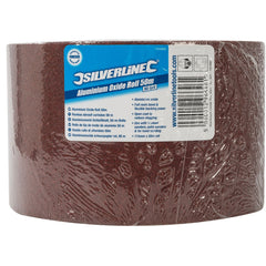 Silverline 50m Aluminium Oxide Red Sanding Roll 40 60 80 Grit Sandpaper