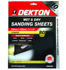 Dekton Wet And Dry Sanding Sheet Sandpaper 80 320 600 Grit Or Assorted Pack