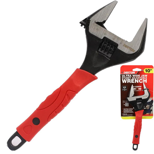 DEKTON 10" XL JAW STUBBY ADJUSTABLE WRENCH