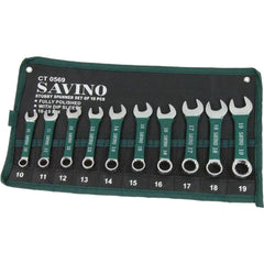 Savino 10pc Stubby Metric Combination Spanner Wrench Set 10mm - 19mm