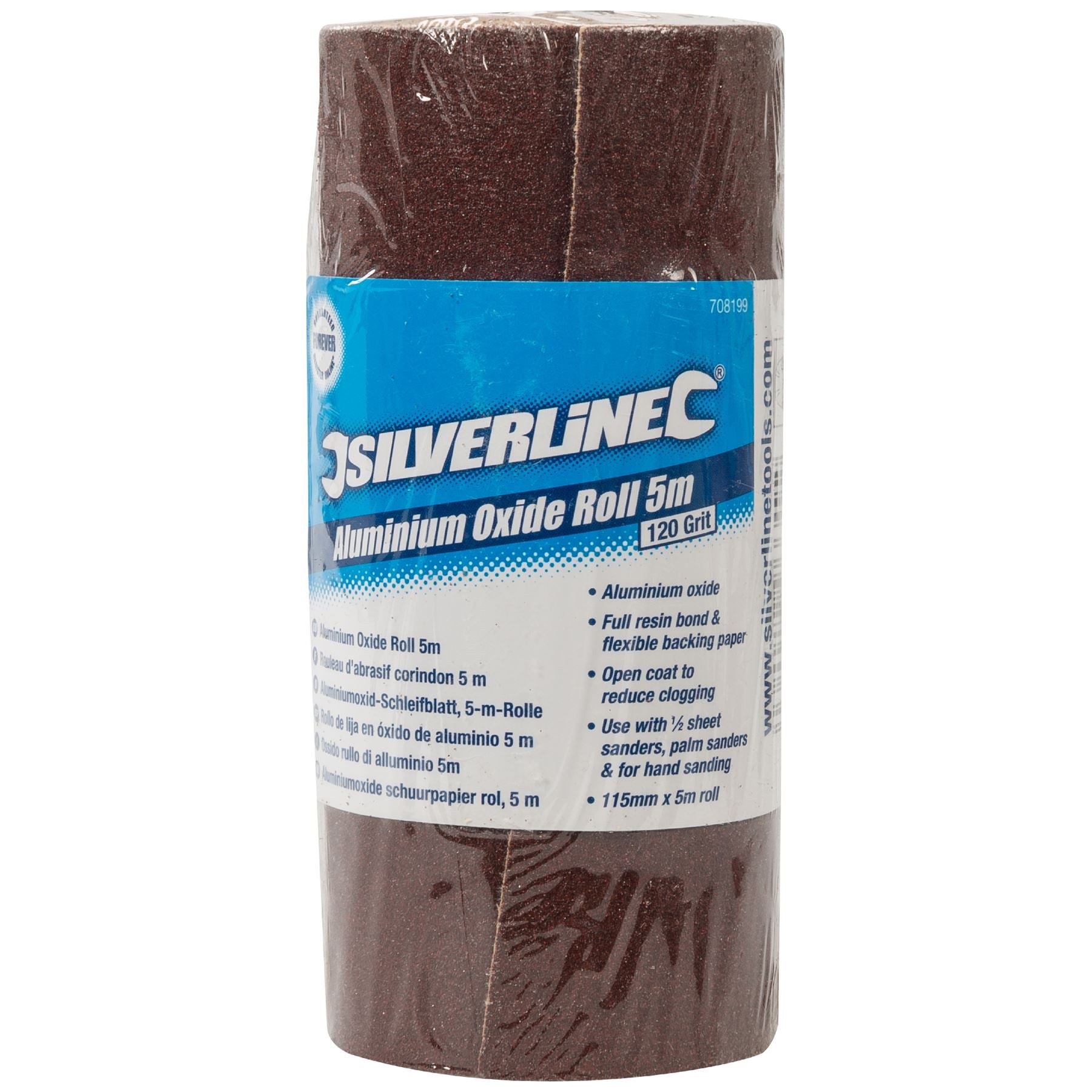 Silverline Aluminium Oxide Red Sanding Roll 40 60 80 120 180 240 Grit Sandpaper