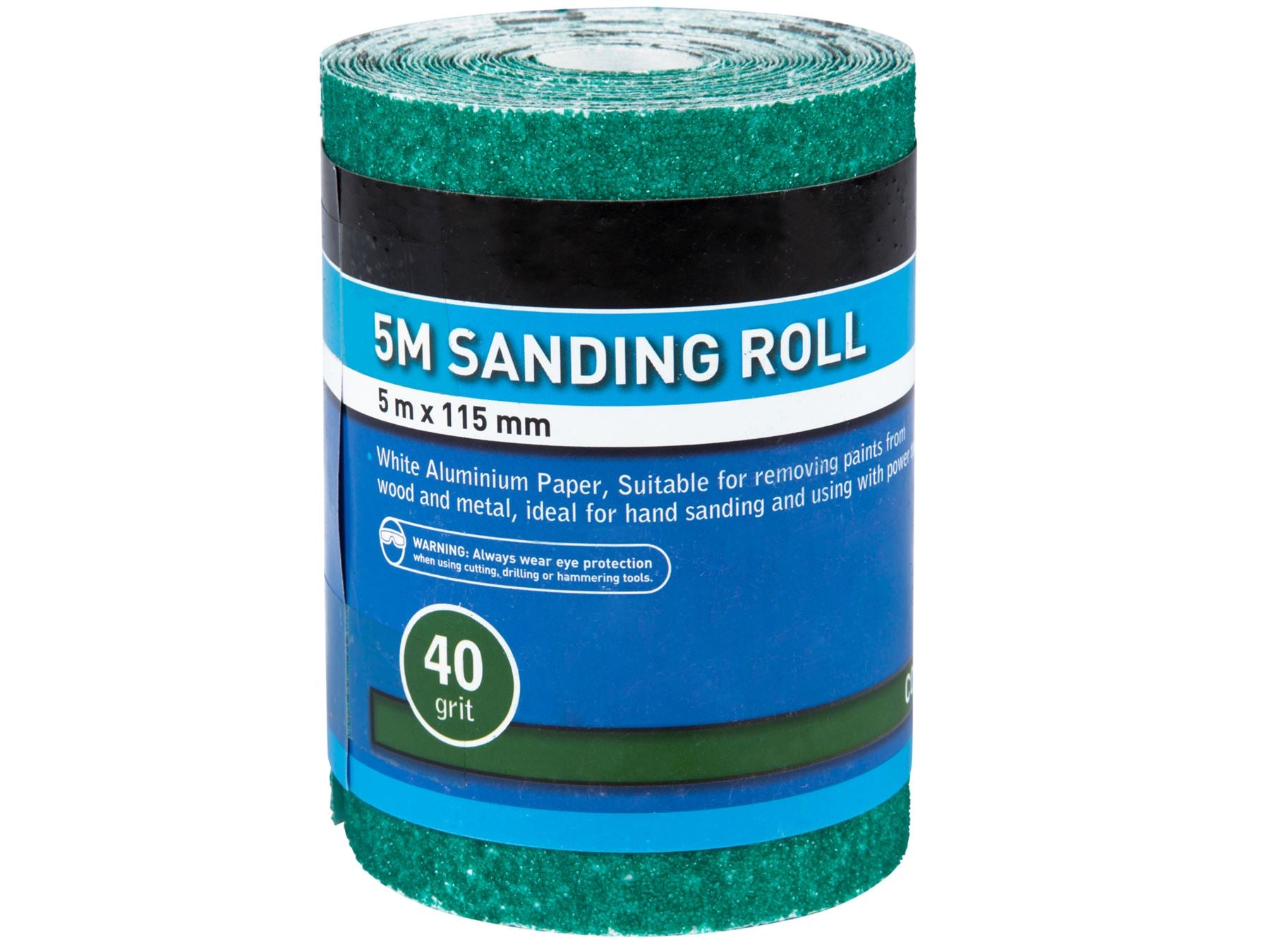 BlueSpot 5m Aluminium Oxide Sanding Roll 40 60 80 120 Grit Anti Clog Sandpaper