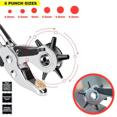 Dekton Hole Making Punch Pliers Pro Leather Belt Tool Heavy Duty Kit 6 Sizes