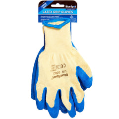 BlueSpot 12pc Latex Coated Work Gloves Builders Construction Gardening Glove