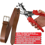 Dekton Hole Making Punch Pliers Pro Leather Belt Tool Heavy Duty Kit 6 Sizes