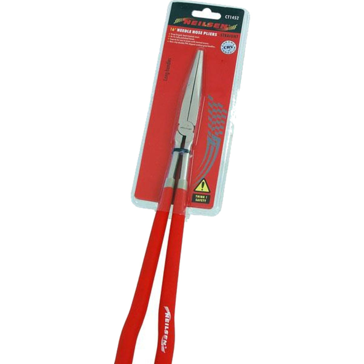 Neilsen Extra Long Nose Pliers Set Straight Bent Nose Mole Grips Pliers 16"