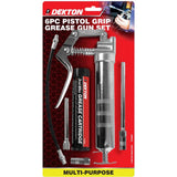 Dekton 6pc Manual Grease Gun Lever Pistol Grip Cartridge Type Flexi Hose 30oz