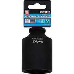 BlueSpot 41mm Deep Socket Impact Hex 6 Point Single CRV Steel 1/2" Drive