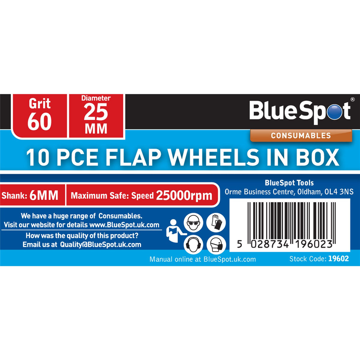 BlueSpot 10pc Sanding Flap Wheel Disc Set For Drill 40 60 80 120 Grit Wood Metal