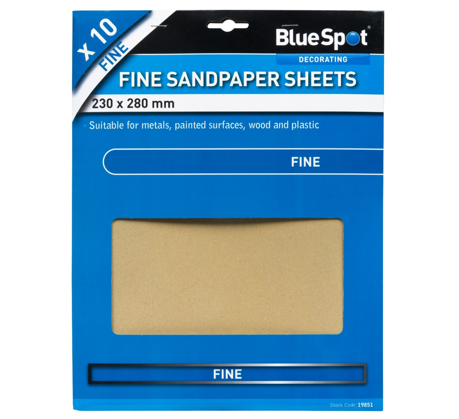 BlueSpot Packs of Sanding Sheet Sandpaper Coarse Medium Fine Or Assorted Pack