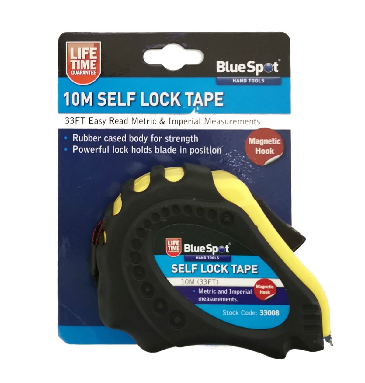 BlueSpot Tape Measure Magnetic Tip Auto Lock Imperial Metric Scale 5, 7.5 Or 10m