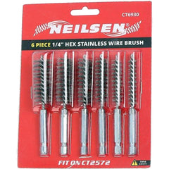 Cannon Tools 6pc Stainless Steel Wire Brush Set 1/4" Hex Drive