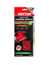 Dekton 1/3 Sanding Pads Rectangular Sheets 40 60 80 120 Or Mixed Grit 93 x 230mm
