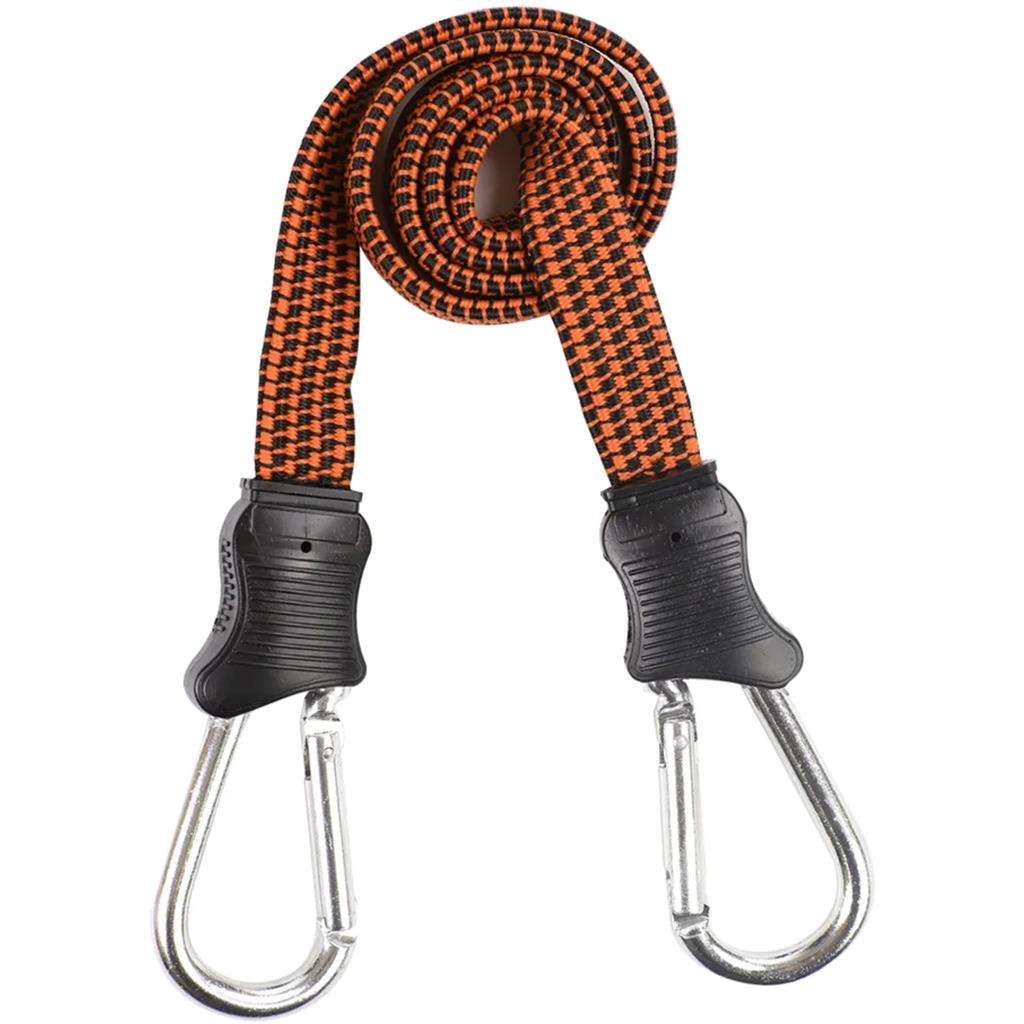 Dekton 24" Flat Bungee Cord With Carabiner Hook Clip 10mm Elastic Tie Down