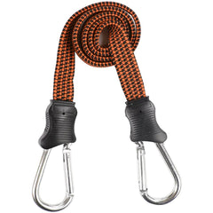 Dekton 24" Flat Bungee Cord With Carabiner Hook Clip 10mm Elastic Tie Down