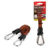 Dekton 24" Flat Bungee Cord With Carabiner Hook Clip 10mm Elastic Tie Down