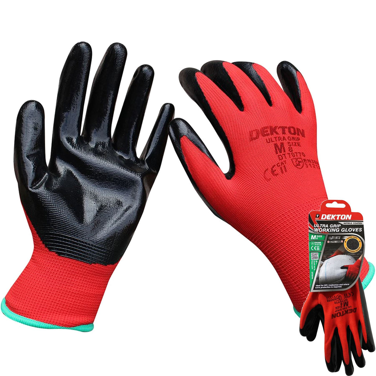 Dekton Nitrile Coated Work Working Gloves High Ultra Grip Glove 1pc 6pc Or 12pc