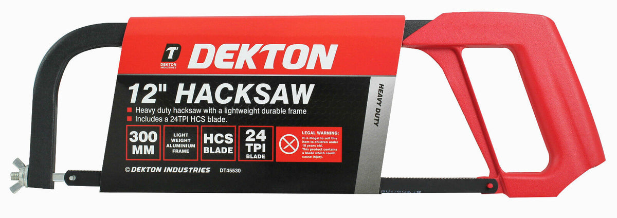 Dekton 12" 300mm Professional Hacksaw Rapid change Heavy duty 90 or 45 Degree
