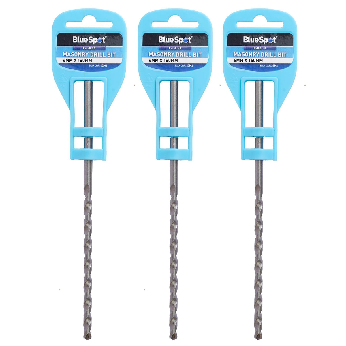 BlueSpot Masonry Hammer Drill Bits Stone Brick Concrete 5.5, 6, 6.5 0r 7mm