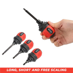 Dekton 37pc Compact Adjustable Stubby Ratchet Screwdriver And Bit Set Tool