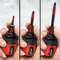 Dekton 37pc Compact Adjustable Stubby Ratchet Screwdriver And Bit Set Tool