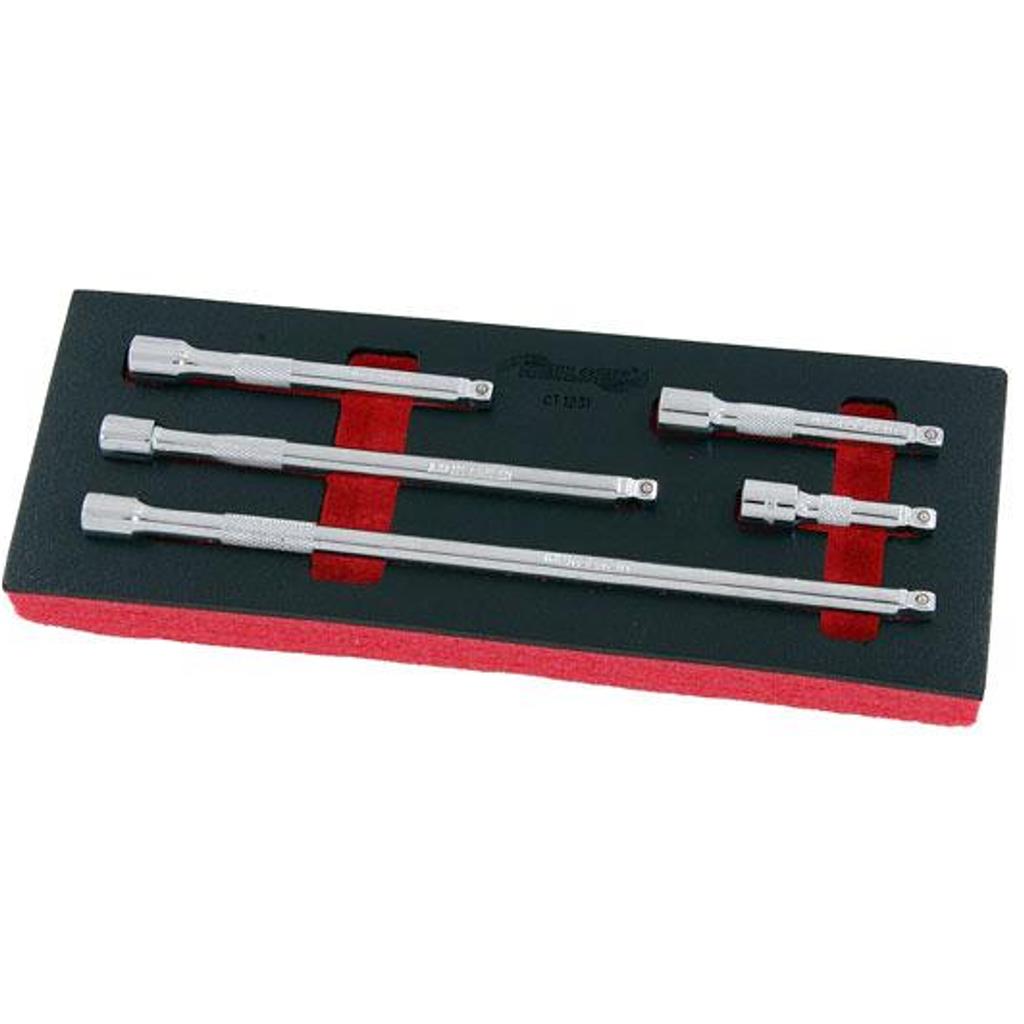 Neilsen 5pc 1/4" Socket Extension Bar Set 50mm 75mm 100mm 150mm 225mm Extra Long