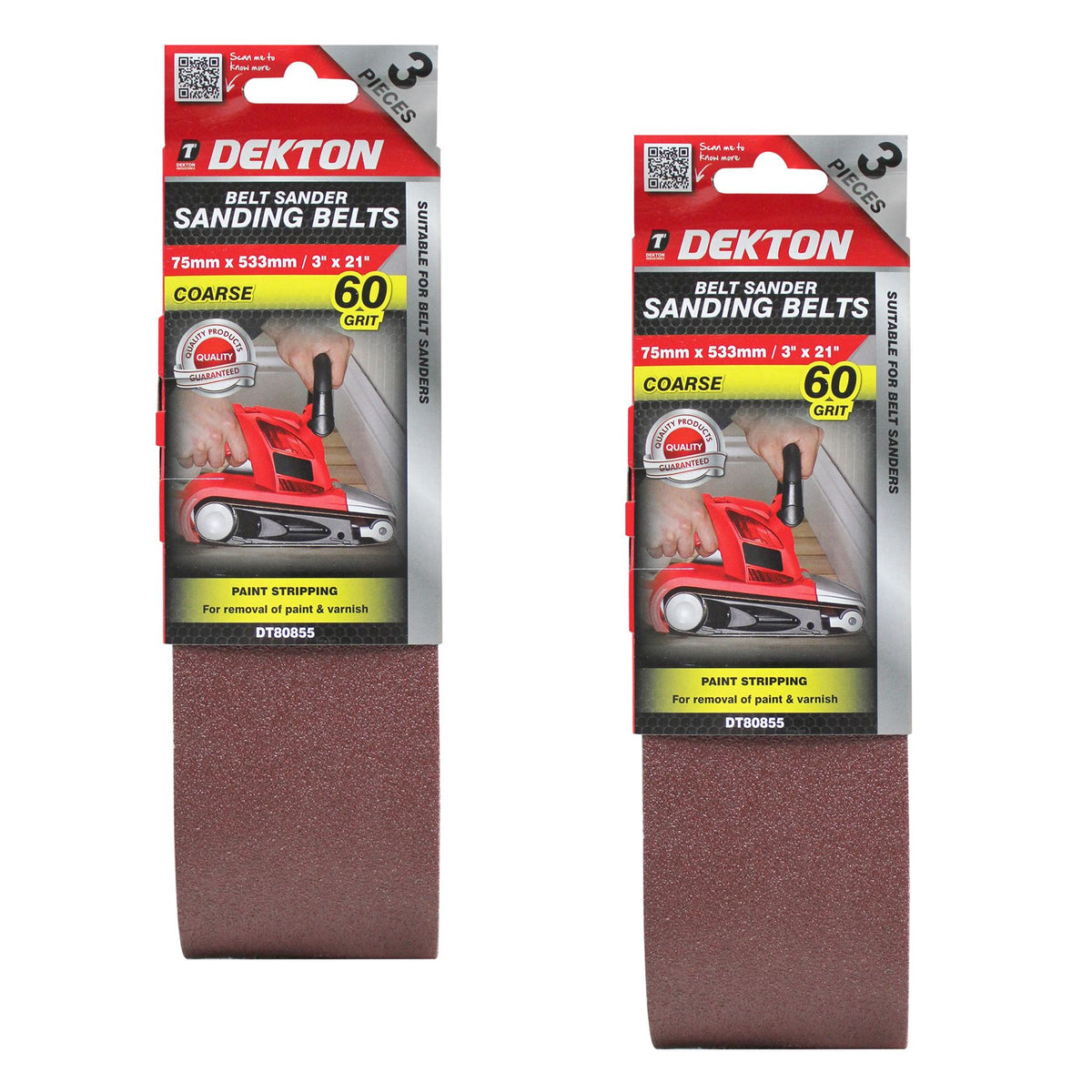 Dekton Sanding Belts 40 60 80 120 Grit Paint Removal Belt Sander 75mm X 533mm