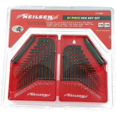 Neilsen 30pc Long And Short Arm Metric Imperial Hex Key Allen Wrench Set