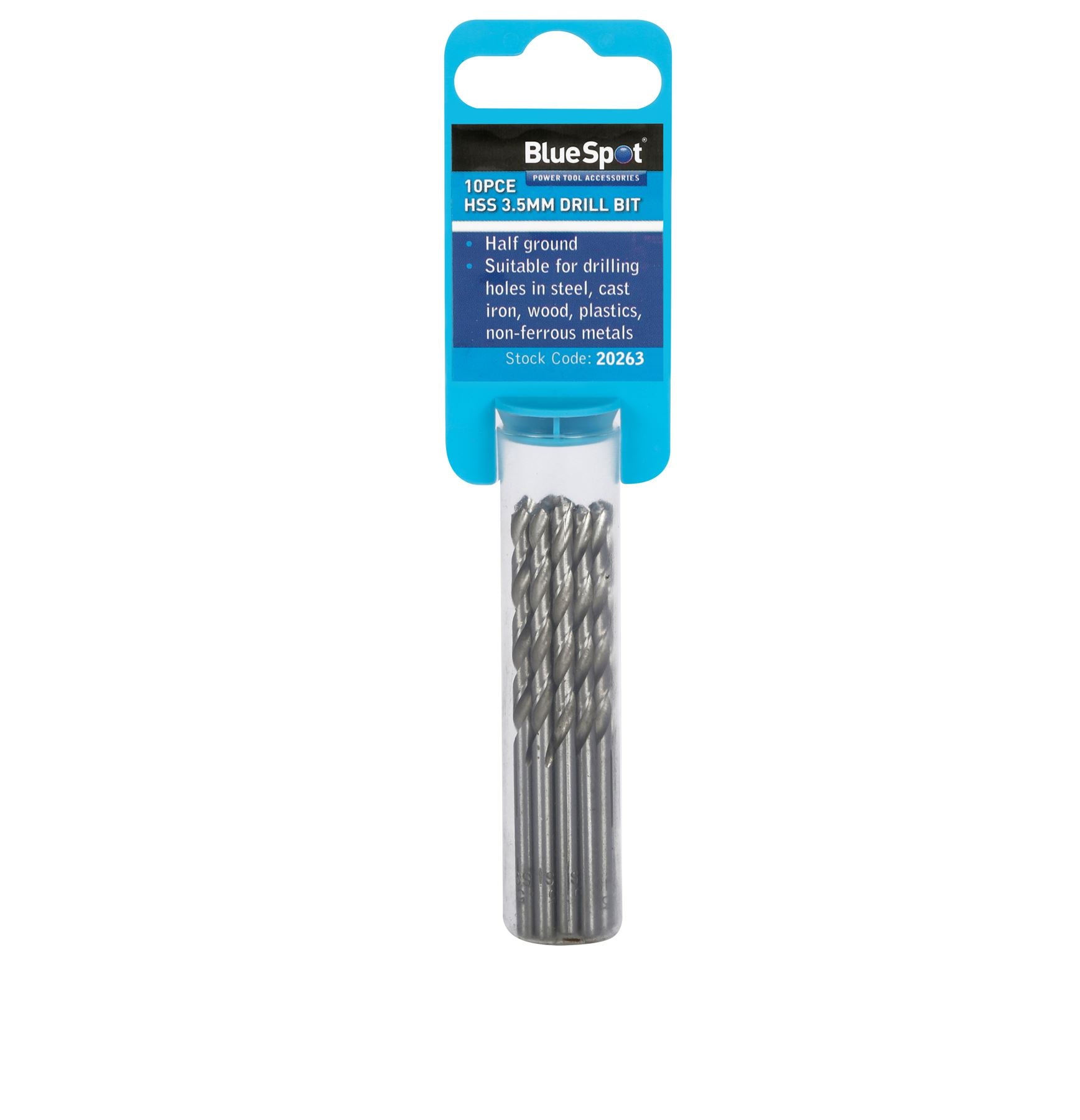 BlueSpot Metal HSS Metric Drill Bits set 10pc Packs 1 to 4.8mm for Steel & Wood