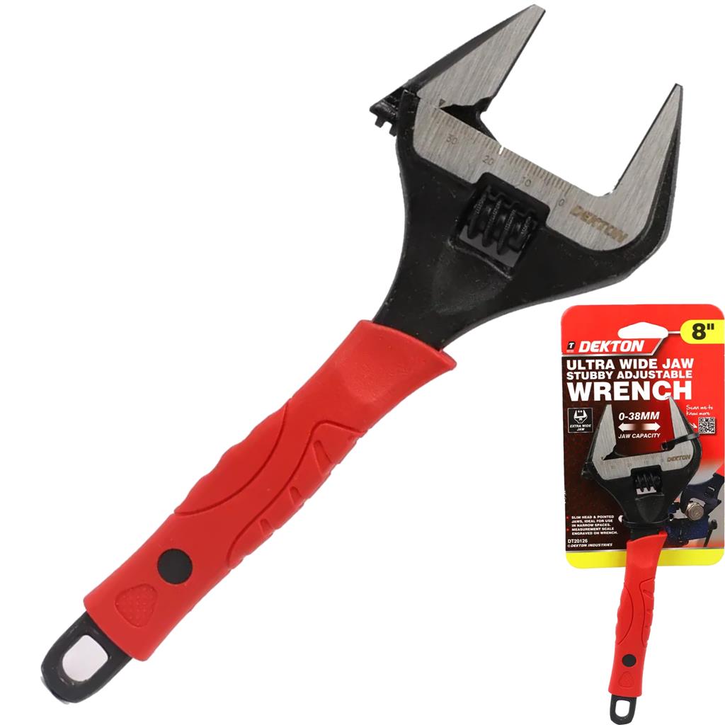 DEKTON 8" XL JAW STUBBY ADJUSTABLE WRENCH Login to view pricing