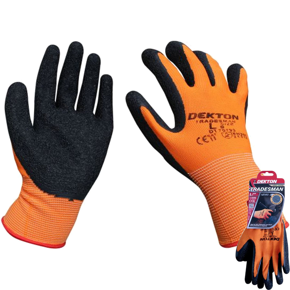 Dekton Tradesman Latex Coated Work Gloves High Grip Glove 1pc 6pc Or 12pc