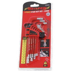 Neilsen 9pc Extra Long Tamperproof Offset Star Torx Allen Key Set T10–T50