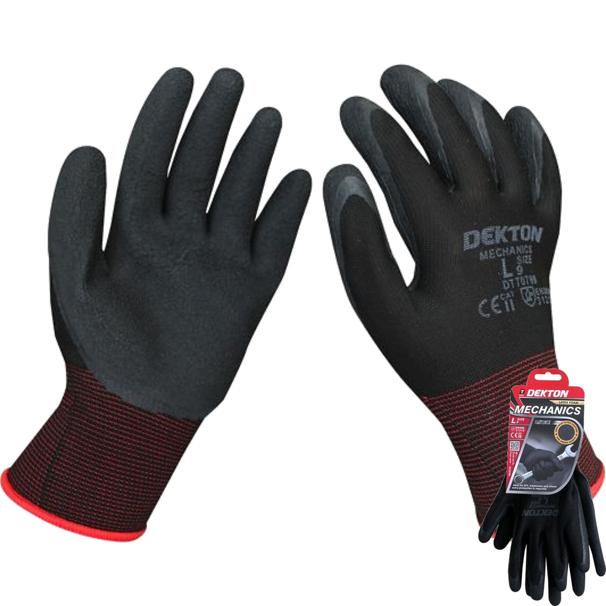 Dekton Mechanics Pu Latex Foam Coated Work Gloves High Grip Glove 1pc 6pc 12pc