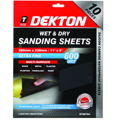 Dekton Wet And Dry Sanding Sheet Sandpaper 80 320 600 Grit Or Assorted Pack