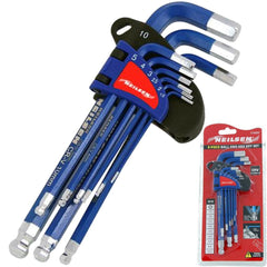 Neilsen 9pc Long Hex Key Set Metric Ball End L Keys Vanadium Steel Tool Kit